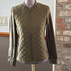 Mondetta Quilted Olive Green Bomber Jacket